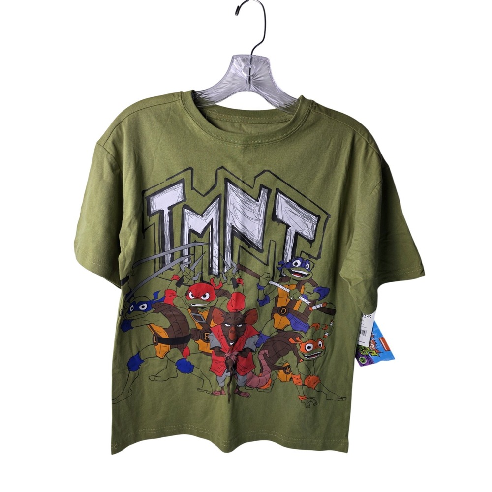 Nickelodeon TMNT Boys Green Graphic T-Shirt Defenders of NYC 10/12 NEW